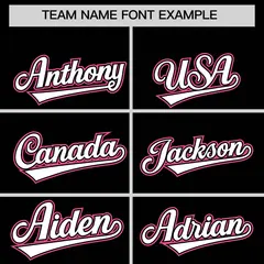 Black Pink Color Block Authentic Baseball Jersey 3