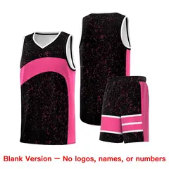 Black Pink Dot Graffiti Irregular Pattern Basketball Jersey 7