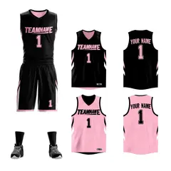 Black Pink Double Side Sets Sportswear Basketball Jersey