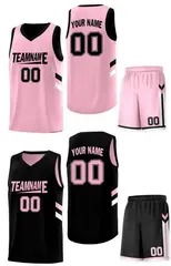 Black Pink Double Side Sets Sportswear Basketball Jersey 5
