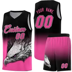 Black Pink Eagle Graffiti Pattern Basketball Jersey