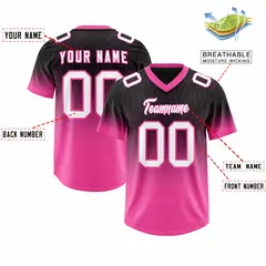 Black Pink Gradient Authentic Outdoor Football Jersey 2
