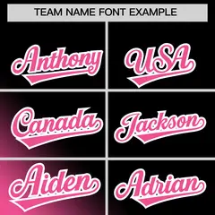 Black Pink Gradient Diagonal Stripe Fashion Baseball Jersey 3