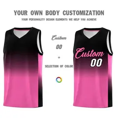 Black Pink Gradient Fashion Sports Basketball Jersey 3