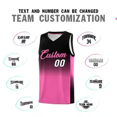 Black Pink Gradient Fashion Sports Basketball Jersey 4