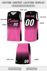 Black Pink Gradient Fashion Sports Basketball Jersey 5