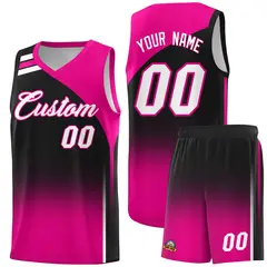 Black Pink Gradient Fashion Sports Basketball Jersey
