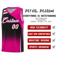 Black Pink Gradient Fashion Sports Basketball Jersey 2