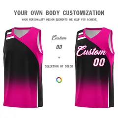 Black Pink Gradient Fashion Sports Basketball Jersey 3