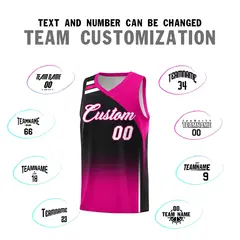 Black Pink Gradient Fashion Sports Basketball Jersey 4