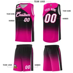 Black Pink Gradient Fashion Sports Basketball Jersey 5