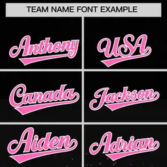 Black Pink Gradient Floral Print Full Button Baseball Jersey 3