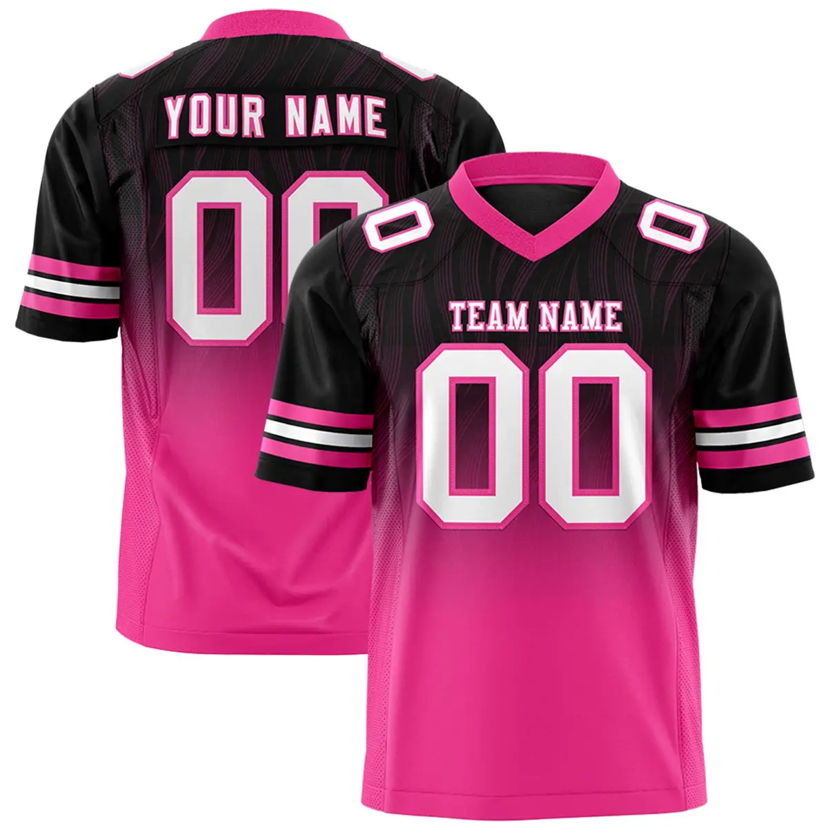 Black Pink Gradient Outdoor Flag Football Jersey