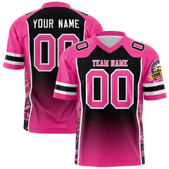 Black Pink Gradient Side Pattern Authentic Football Jersey 1