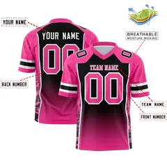 Black Pink Gradient Side Pattern Authentic Football Jersey 2