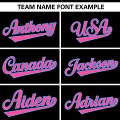 Black Pink Gradient Side Star Pattern Baseball Jersey 3