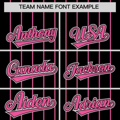 Black Pink Gradient Stripe Fashion Sleeves Baseball Jersey 3