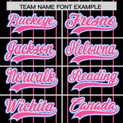 Black Pink Gradient Stripe Fashion Sleeves Baseball Jersey 4