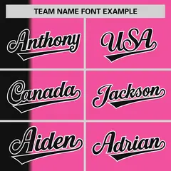 Black Pink Gradient Stripe Two-Button Softball Jersey 3