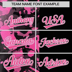 Black Pink Graffiti Split Raglan Sleeve Baseball Jersey 3
