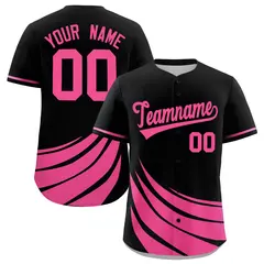 Black Pink Graffiti Wind Mark Pattern Baseball Jersey