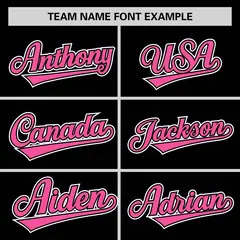 Black Pink Half Stripe Authentic Baseball Jersey 3
