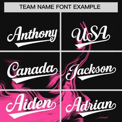 Black Pink Ink Pattern Authentic Baseball Jersey 3