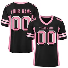 Black Pink Insert Color Mesh Football Jersey