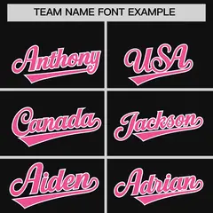 Black Pink Leopard Graffiti Side Design Baseball Jersey 3