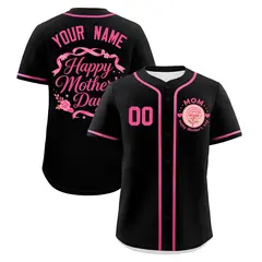 Black Pink Mother's Day Baseball Jersey