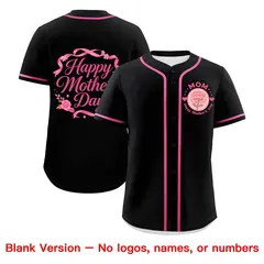 Black Pink Mother's Day Baseball Jersey 7