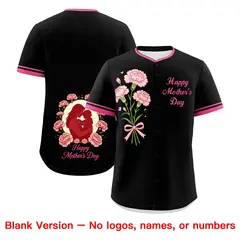 Black Pink Mother's Day Baseball Jersey 7