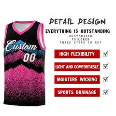 Black Pink Mountain Fade Gradient Fashion Basketball Jersey 2