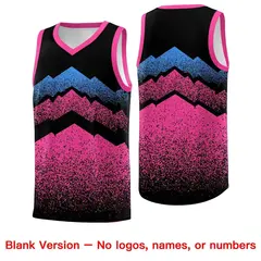 Black Pink Mountain Fade Gradient Fashion Basketball Jersey 6
