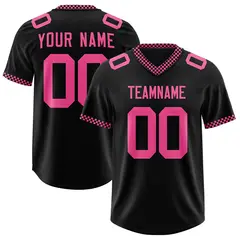 Black Pink Neckline Square Classic Authentic Football Jersey