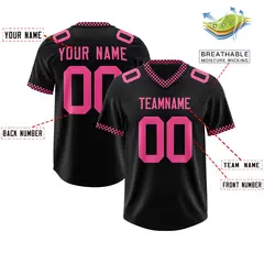 Black Pink Neckline Square Classic Authentic Football Jersey 2