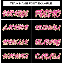 Black Pink-Neon Green Varsity Full-Snap Letterman Jacket 5