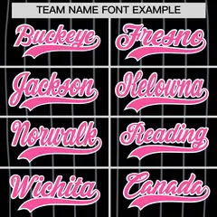 Black Pink Pinstripe Authentic Baseball Jersey 3