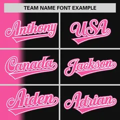 Black Pink Pinstripe Gradient Baseball Jersey 3