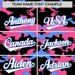 Black Pink Powder Blue Camo Sleeveless Baseball Jersey 3