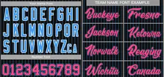 Black Pink-Powder Blue Stripe Fashion Baseball Jersey 3