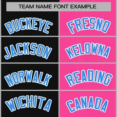 Black Pink-Powder Blue Two Tone Split Varsity Full-Snap Letterman Jacket 5