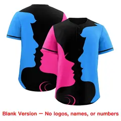 Black Pink Powder Blue Valentine's Day Couple Silhouettes Jersey 2