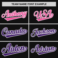 Black Pink-Purple Gradient Side Baseball Jersey 3