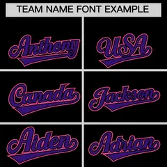Black Pink Purple Sleeve Flag Lace Baseball Jersey 3