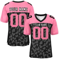 Black Pink Raglan Sleeves Camo Authentic Football Jersey