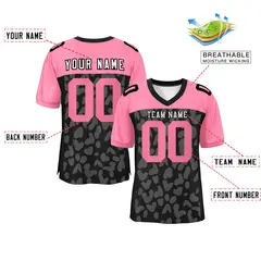 Black Pink Raglan Sleeves Camo Authentic Football Jersey 2