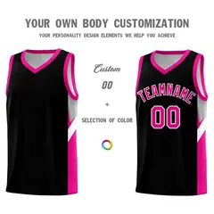 Black Pink Side Design Basketball Jersey Sports Uniform 3