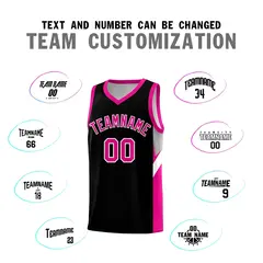 Black Pink Side Design Basketball Jersey Sports Uniform 4