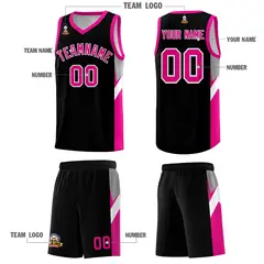 Black Pink Side Design Basketball Jersey Sports Uniform 5
